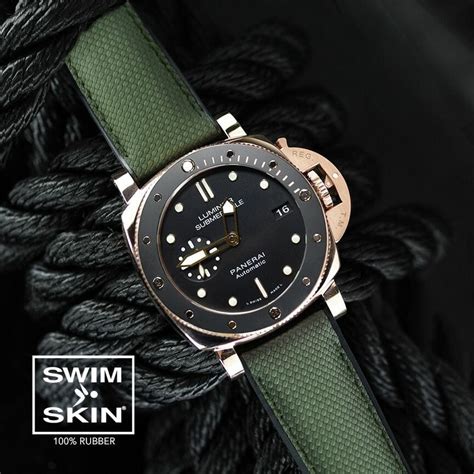 green panerai rubber strap|panerai rubber strap 42mm.